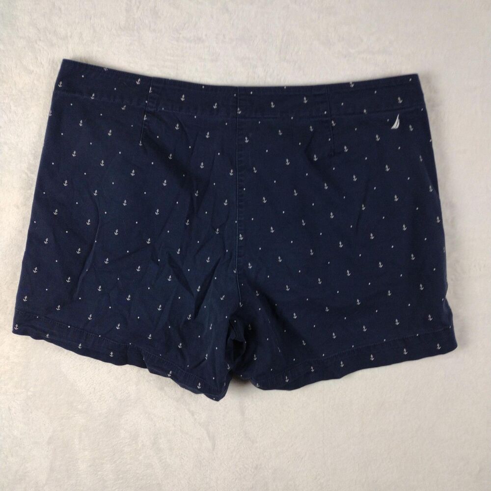 Nautica Shorts Womens Size 14‎ Anchor Chino Blue Casual Summer Shortie Bottoms